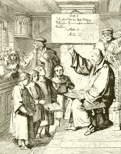 Luther unterrichtet Kinder
