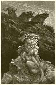 Der Löwe und die vier Stiere