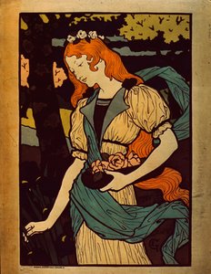 Frau pflückt Blumen, 1917
