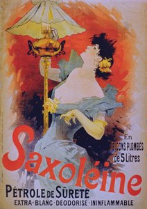 Plakatwerbung für Saxoleine Sicherheitslampenöl, 1890er