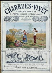 Plakat zur Werbung für Vivet-Pflüge, ca. 1891