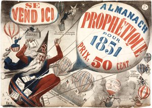 Plakat zur Werbung für den Almanach Prophetique, 1851