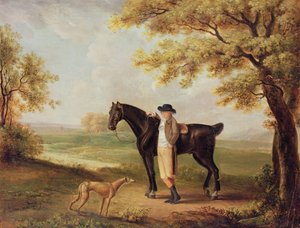 Pferd, Reiter und Windhund