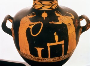 Detail einer attischen rotfigurigen Hydria