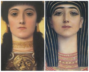 Antikes Griechenland und Antikes Ägypten, Detail Köpfe von Athena und Isis