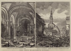 Die Überschwemmungen in Budapest, Ungarn