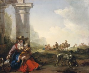 Italienische Bauern unter Ruinen, ca. 1649-50