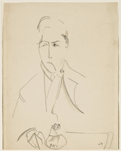 Porträt von Modigliani mit Pfeife