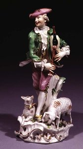Meißener Schäfer mit Dudelsack