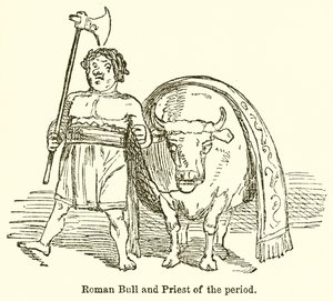 Römischer Stier und Priester der Zeit