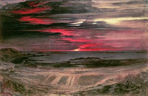 Sonnenuntergang über einer felsigen Bucht