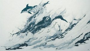 Tuschemalerei: Delfin_01