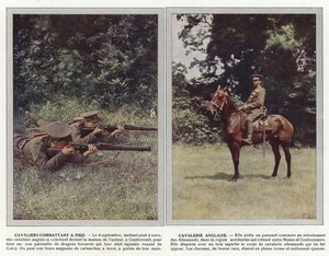 Kavalleristen kämpfen zu Fuß, englische Kavallerie