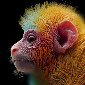 Affe in Farbe