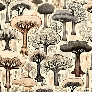 Baumstammabschnitte, Boho-Clipart, Boho-Zeichnungsmuster, Boho-Stamm 4