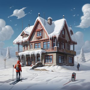 Ein Haus mit einer Skimütze 3