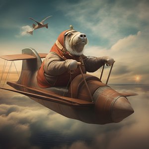 Ein Walross fliegt ein Flugzeug 1