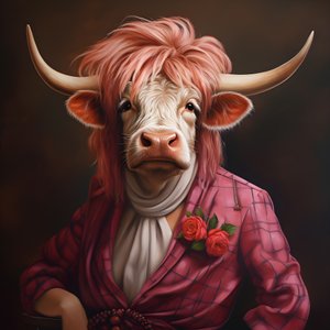 Hochlandkuh als Marilyn Monroe