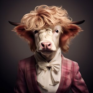 Hochlandkuh als Marilyn Monroe