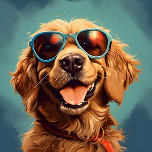 Hund, Cartoon, Sonnenbrille