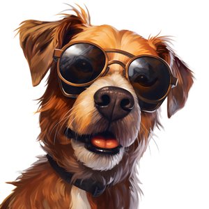 Hund, Cartoon, Sonnenbrille