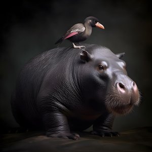 Wasserschwein gemischt mit einem Silberrücken-Gorilla