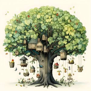 Kinderillustration Bäume 3