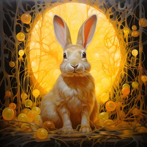 Ein gelber Hase