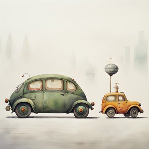 ein großes und ein kleines Auto