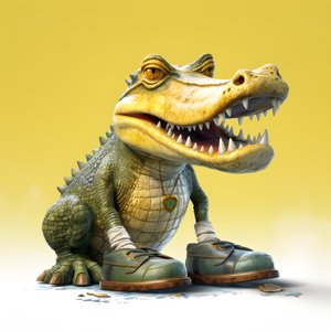 ein Krokodil im Comic-Stil