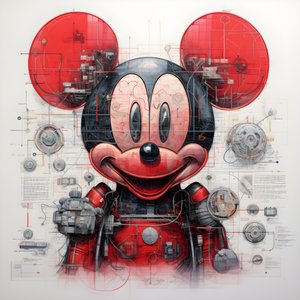 Technische Zeichnungen von Cyberpunk Mickey Mouse 3