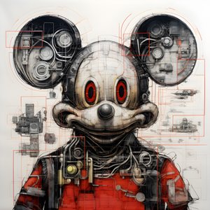 Technische Zeichnungen von Cyberpunk Mickey Mouse 4