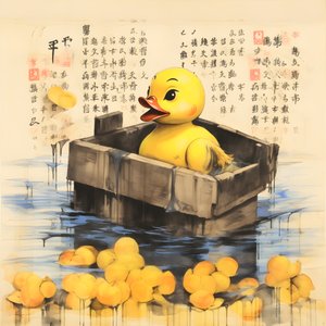 Trendiges Gummiente Werbeplakat - The Yellow