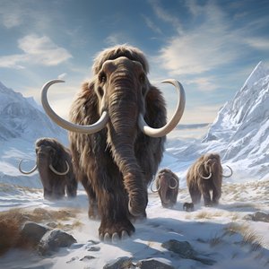Wollmammut-Herde in der Tundra