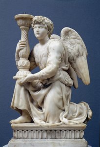 Engel, der einen Kandelaber hält, 1495