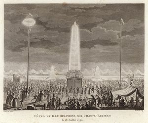 Fest und Beleuchtung auf den Champs-Elysees in Paris