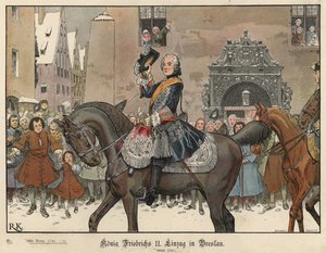 Friedrich der Große betritt Breslau, 1741