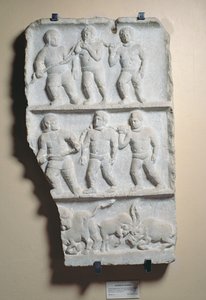 Männer in Ketten, Relief gefunden in Smyrna