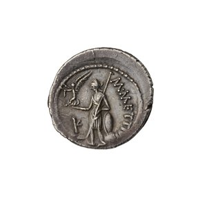 Römische republikanische Münze aus Rom, 44 v. Chr.