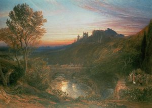 Die Stadt bei Sonnenuntergang