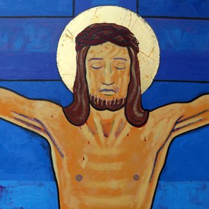 Jesus stirbt am Kreuz