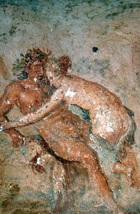 Erotisches Wandgemälde, Pompeji, Italien