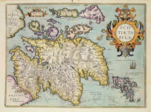 Karte von Schottland, Miliaria Scotia