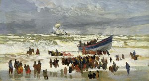 Der Stapellauf des Rettungsbootes