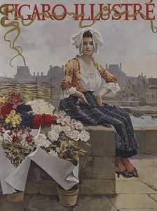 Blumenverkäuferin im letzten Jahrhundert