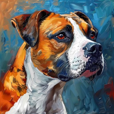 Boxerhund-Gemälde von F. Abderrahim
