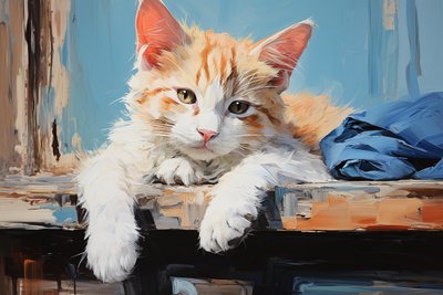 Ruhende blonde Katze von F. Abderrahim