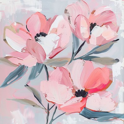 Abstrakte rosa Schneeblüten von F. Abderrahim
