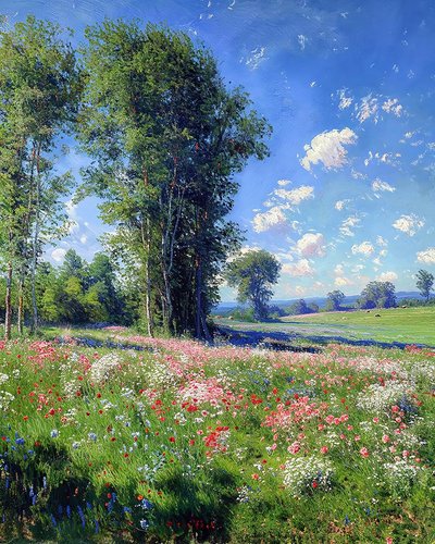 Schöne Aussicht an einem sonnigen Tag, Natur und Bäume von F. Abderrahim