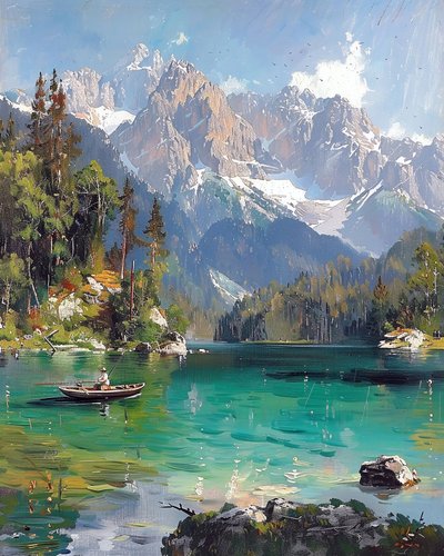 Panorama-Berg- und Seelandschaften von F. Abderrahim